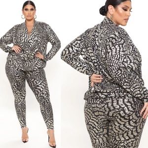 Fashion nova curve glitter 2 pc matching set 1x